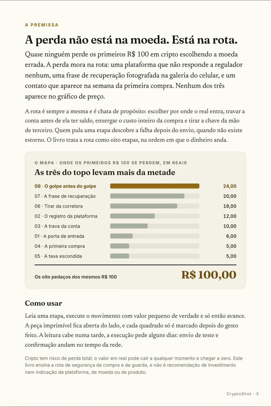 Infográfico: O mapa da perda: as três etapas do topo levam mais da metade dos R$ 100